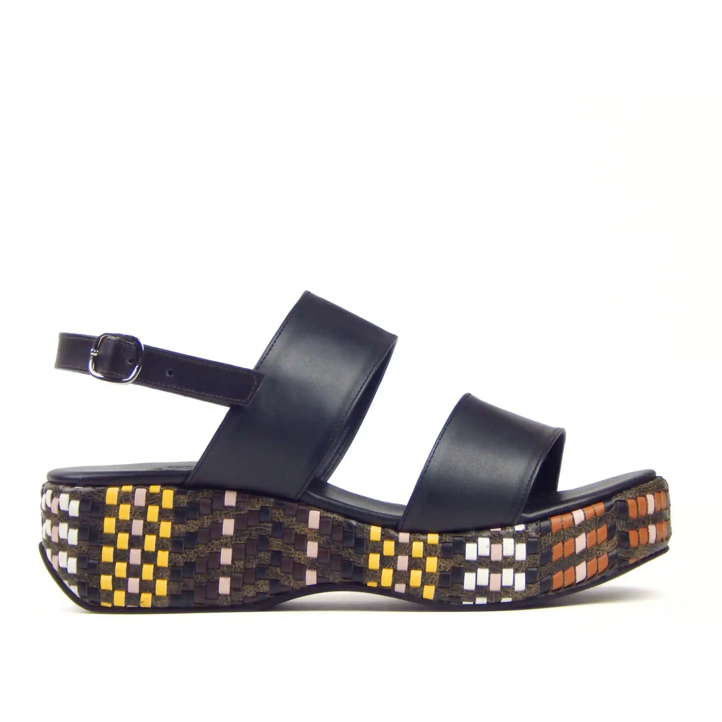 Mosaic Wedge Double - Strap Sandal - scarpehandmade