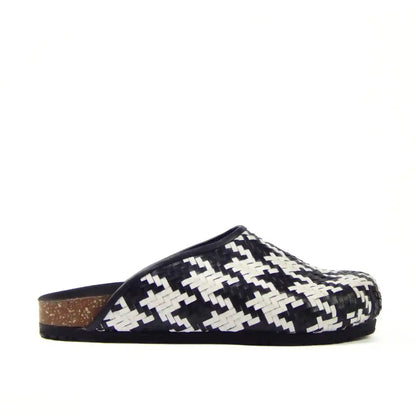 Houndstooth Clogs R1070 - Genuine Leather, photo 1 - Scarpe Handmade