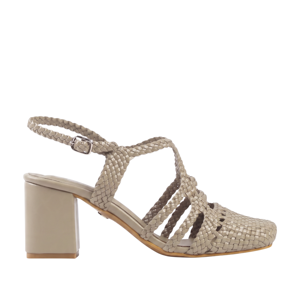 Beige Riviera Sandals 7cm - side view - Handmade Braided - Scarpe