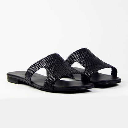 Soleil Weave Slides R100 - Genuine Leather, photo 2 - Scarpe Handmade