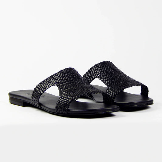 Soleil Weave Slides R100 - Genuine Leather, photo 2 - Scarpe Handmade