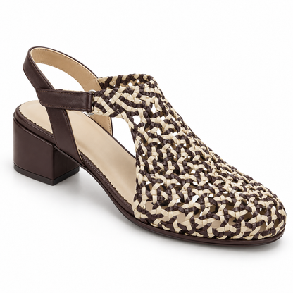 Vesba hand braided velcro sandals with a 3 cm heel, photo 3 - Scarpe Handmade