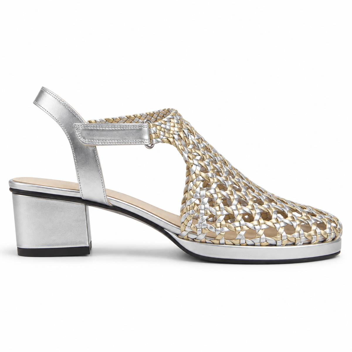 Vesba hand braided velcro sandals with a 3 cm heel, photo 6 - Scarpe Handmade