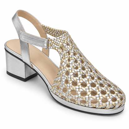 Vesba hand braided velcro sandals with a 3 cm heel, photo 7 - Scarpe Handmade