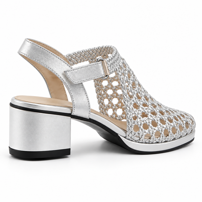Vesba hand braided velcro sandals with a 3 cm heel, photo 25 - Scarpe Handmade