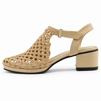 Vesba hand braided velcro sandals with a 3 cm heel, photo 29 - Scarpe Handmade