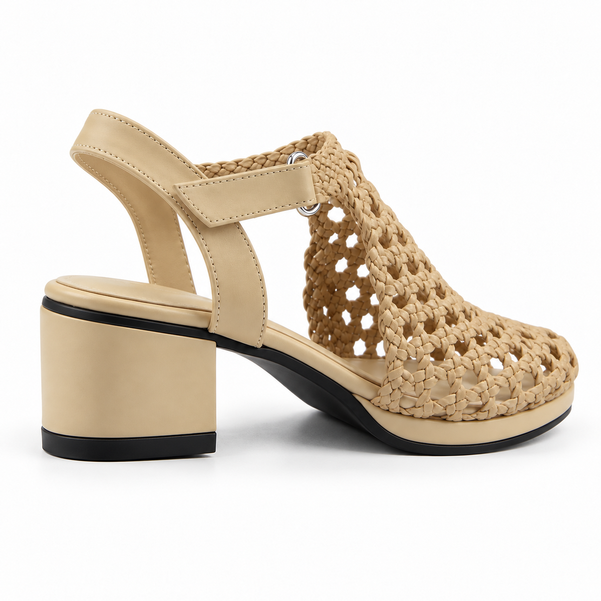 Vesba hand braided velcro sandals with a 3 cm heel, photo 30 - Scarpe Handmade