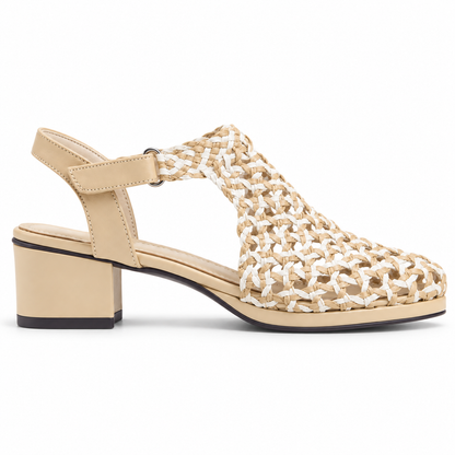 Vesba hand braided velcro sandals with a 3 cm heel, photo 40 - Scarpe Handmade