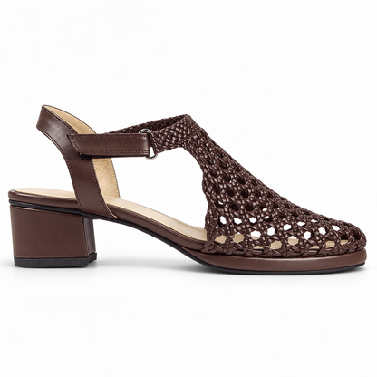 Vesba hand braided velcro sandals with a 3 cm heel, photo 45 - Scarpe Handmade