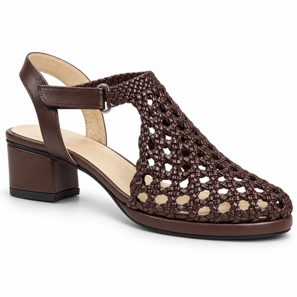 Vesba hand braided velcro sandals with a 3 cm heel, photo 46 - Scarpe Handmade