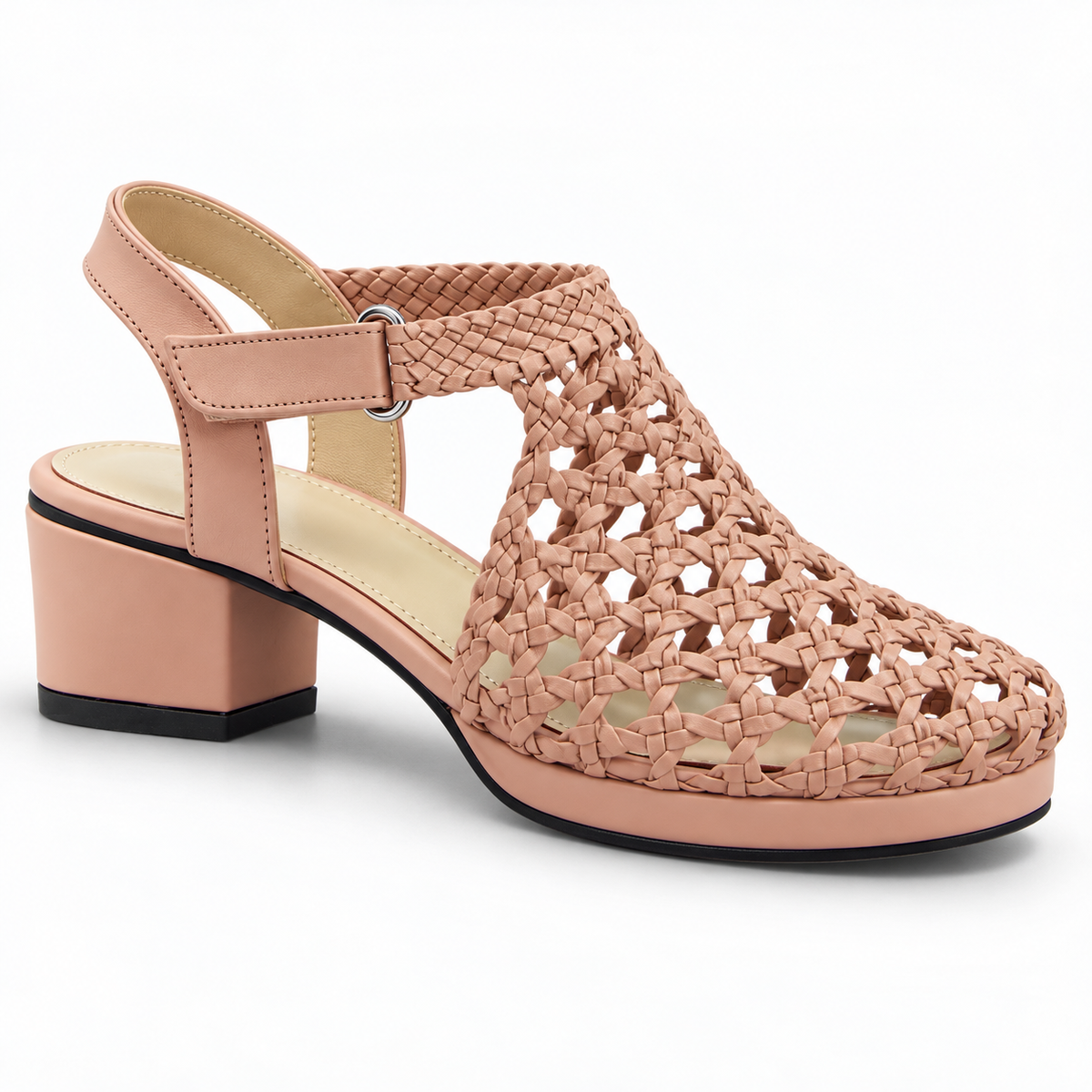 Vesba hand braided velcro sandals with a 3 cm heel, photo 54 - Scarpe Handmade