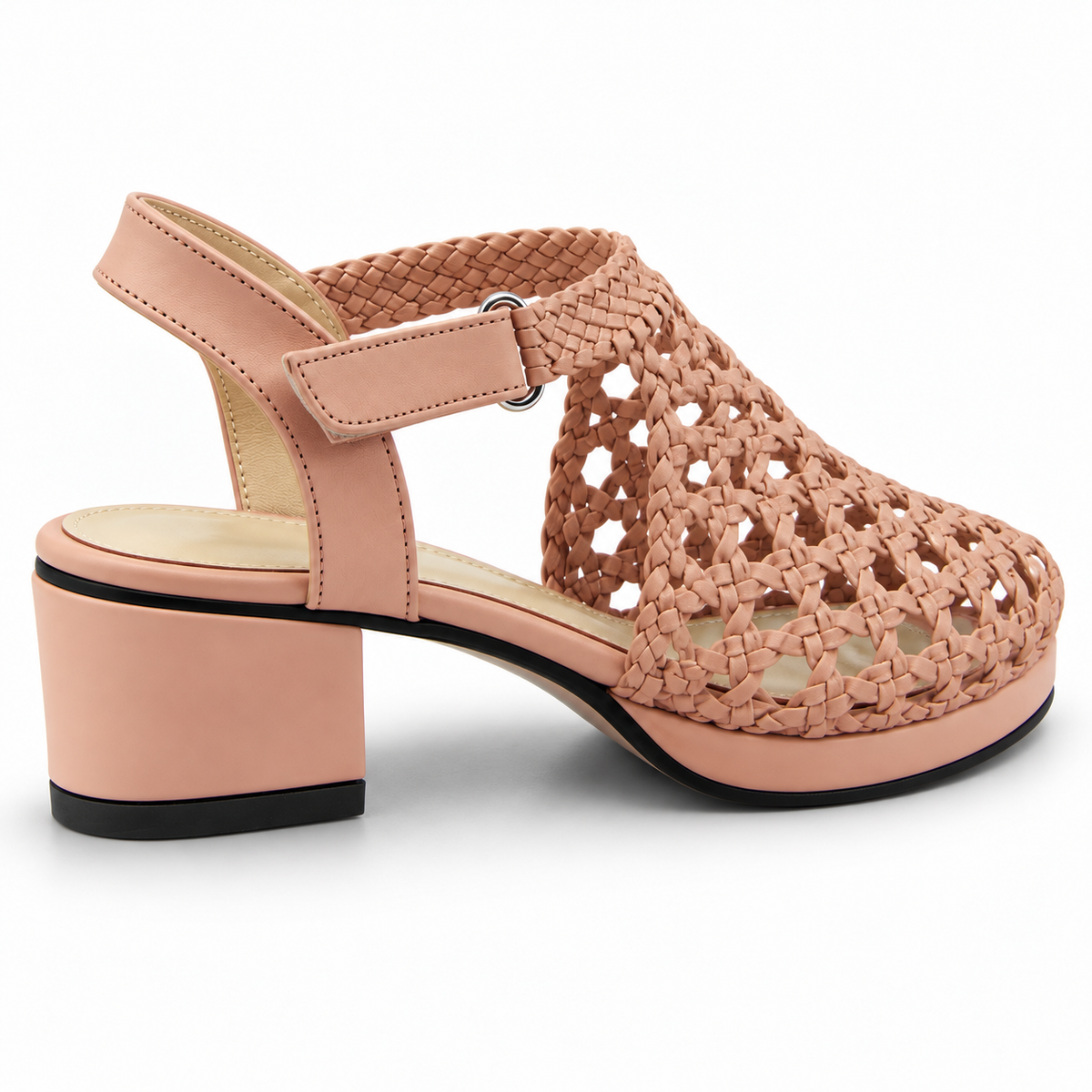 Vesba hand braided velcro sandals with a 3 cm heel, photo 52 - Scarpe Handmade