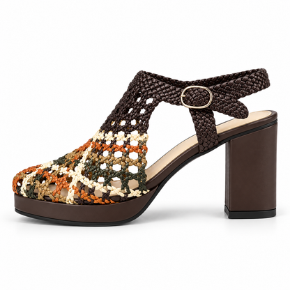 Vesba hand braided sandals with a 7 cm heel, photo 23 - Scarpe Handmade