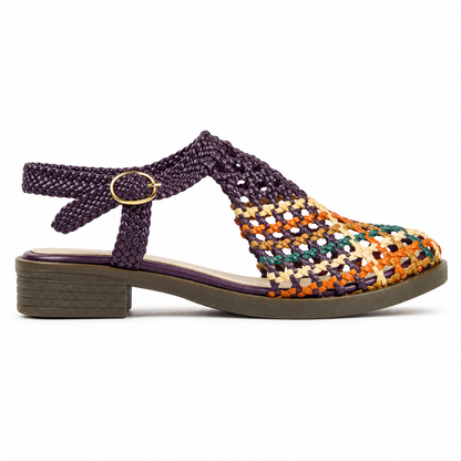 Vesba hand braided flat sandals with a 2 cm heel — Scarpe Handmade