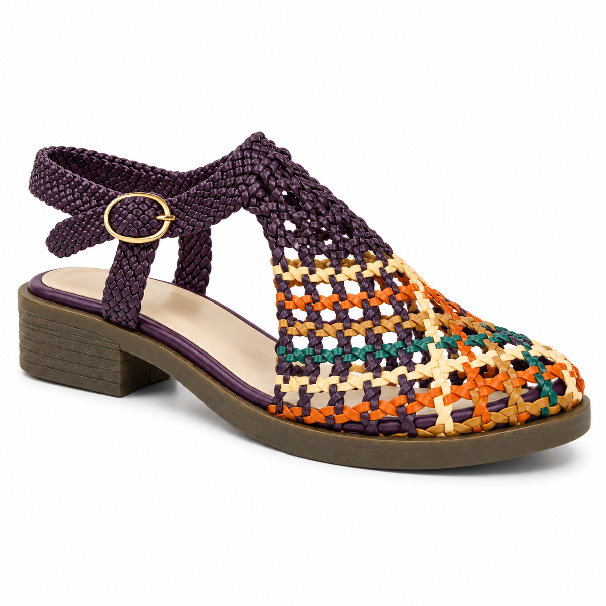 Vesba hand braided flat sandals with a 2 cm heel — Scarpe Handmade