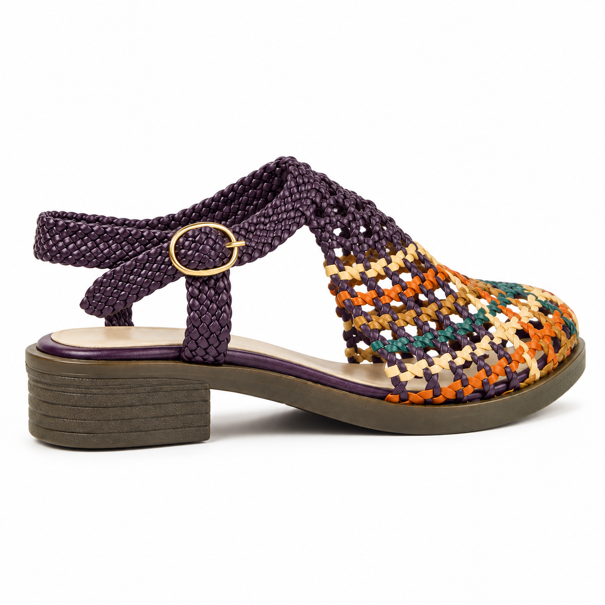 Vesba hand braided flat sandals with a 2 cm heel — Scarpe Handmade