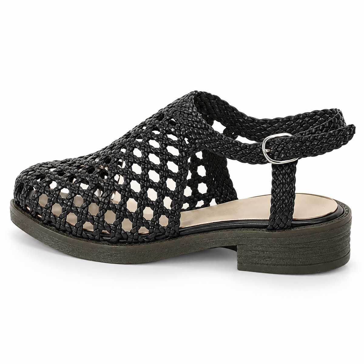 Vesba hand braided flat sandals with a 2 cm heel — Scarpe Handmade