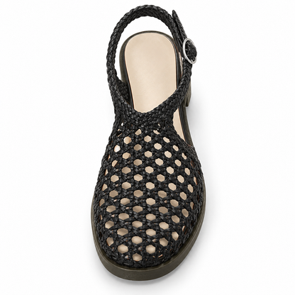 Vesba hand braided flat sandals with a 2 cm heel — Scarpe Handmade