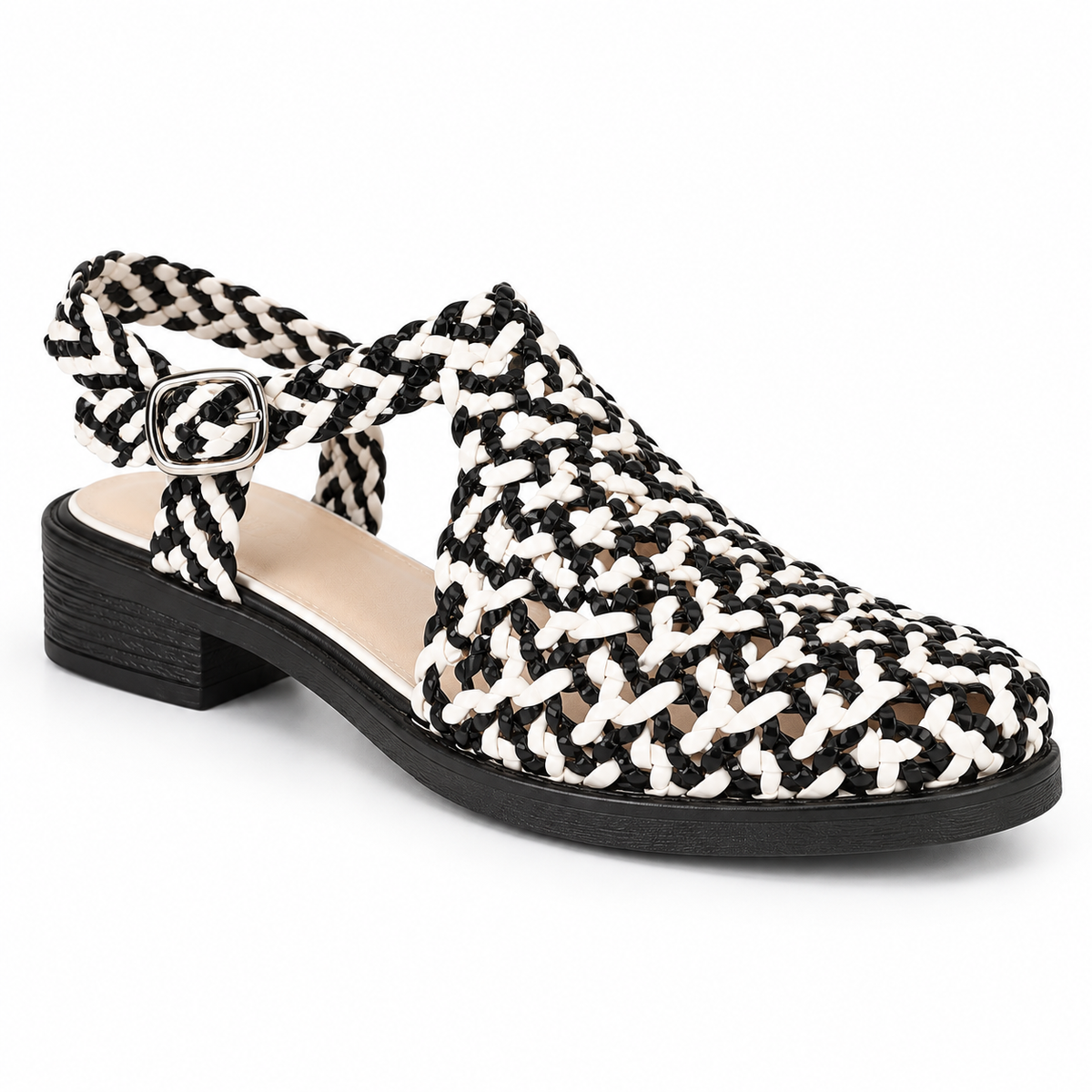 Vesba hand braided flat sandals with a 2 cm heel — Scarpe Handmade