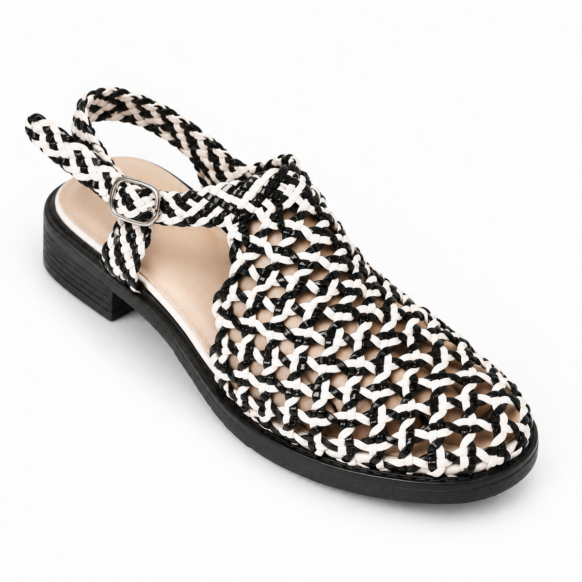 Vesba hand braided flat sandals with a 2 cm heel — Scarpe Handmade