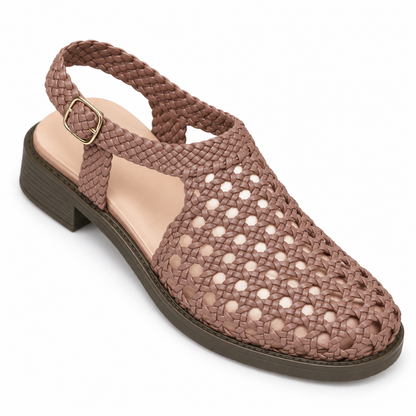 Vesba hand braided flat sandals with a 2 cm heel — Scarpe Handmade