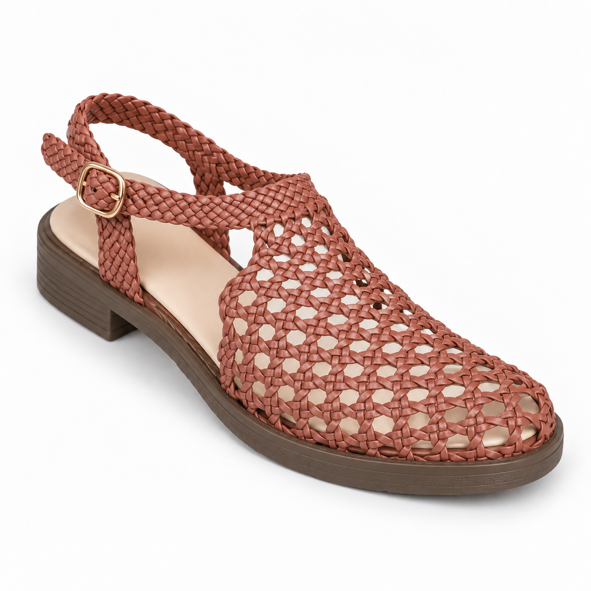 Vesba hand braided flat sandals with a 2 cm heel — Scarpe Handmade