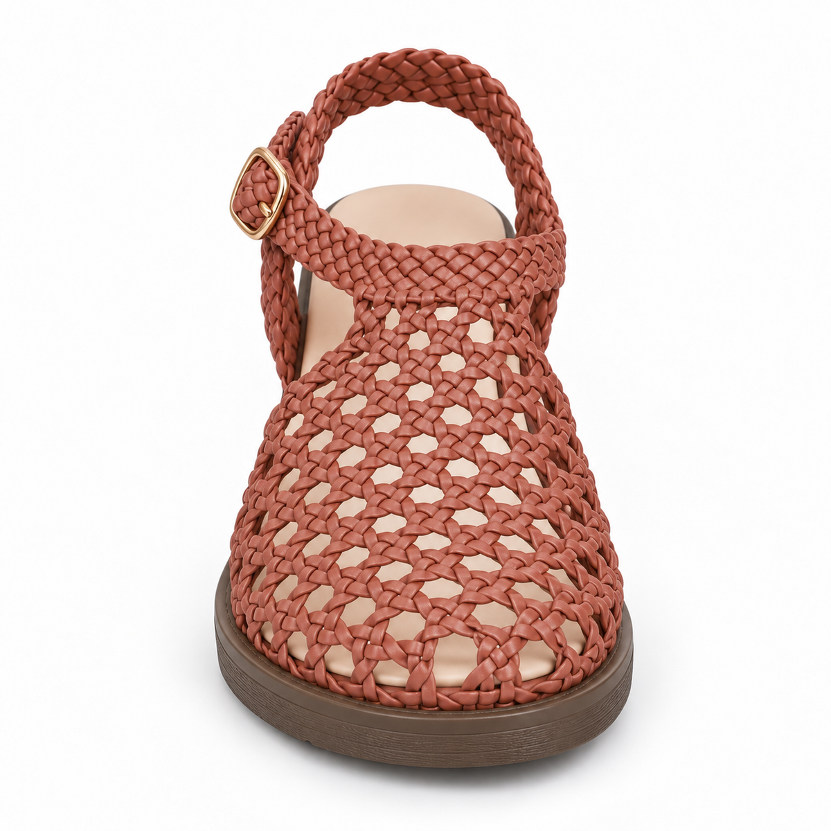 Vesba hand braided flat sandals with a 2 cm heel — Scarpe Handmade
