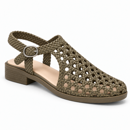 Vesba hand braided flat sandals with a 2 cm heel — Scarpe Handmade