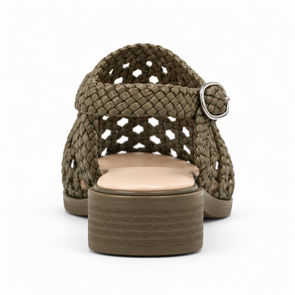 Vesba hand braided flat sandals with a 2 cm heel — Scarpe Handmade