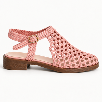 Vesba hand braided flat sandals with a 2 cm heel — Scarpe Handmade