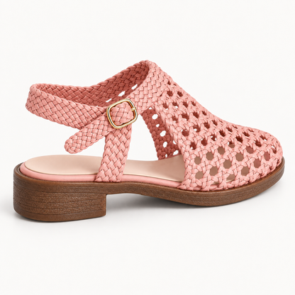 Vesba hand braided flat sandals with a 2 cm heel — Scarpe Handmade