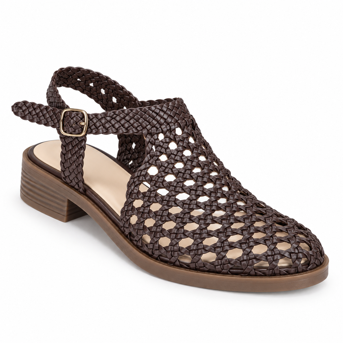 Vesba hand braided flat sandals with a 2 cm heel — Scarpe Handmade