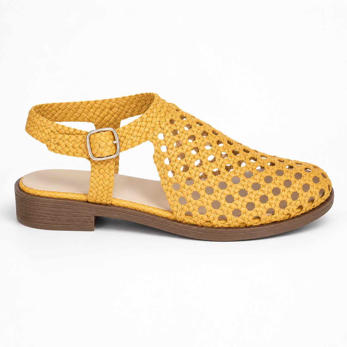 Vesba hand braided flat sandals with a 2 cm heel — Scarpe Handmade