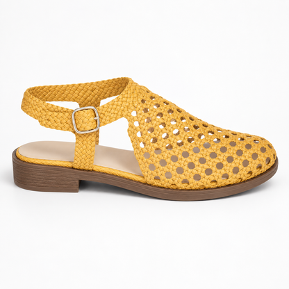 Vesba hand braided flat sandals with a 2 cm heel — Scarpe Handmade