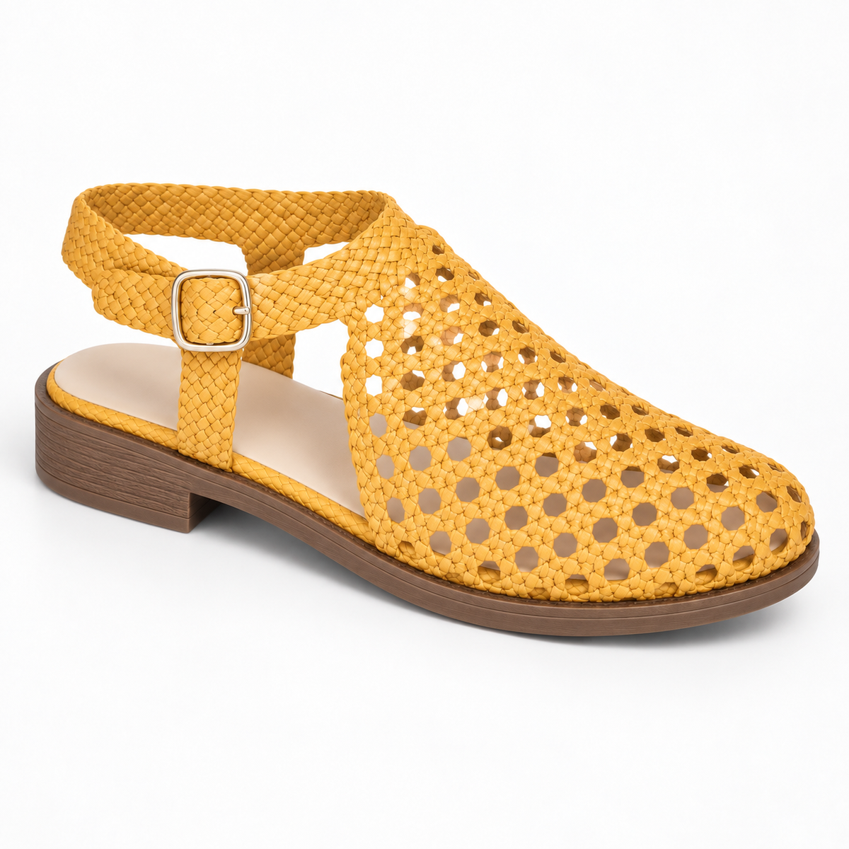 Vesba hand braided flat sandals with a 2 cm heel — Scarpe Handmade