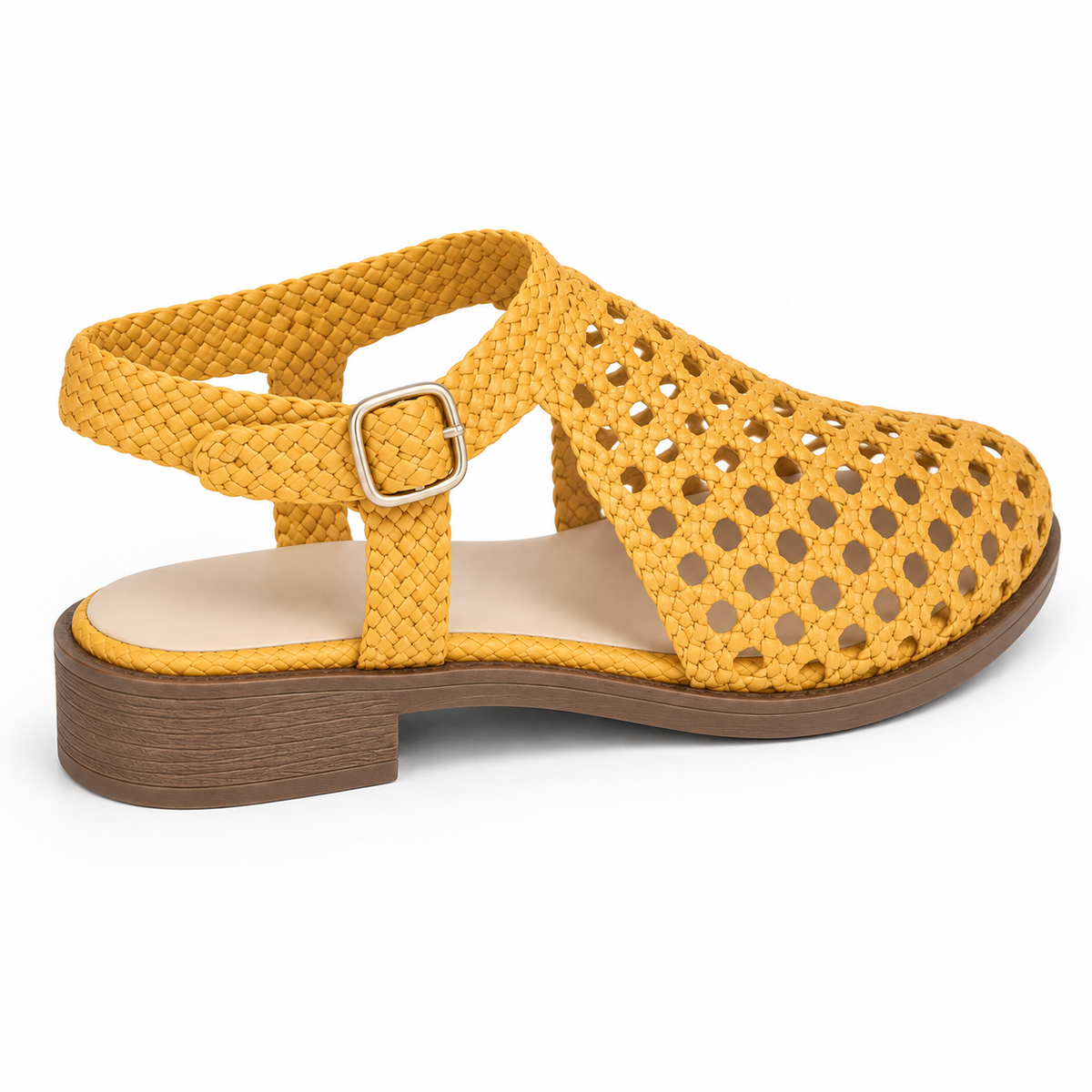 Vesba hand braided flat sandals with a 2 cm heel — Scarpe Handmade