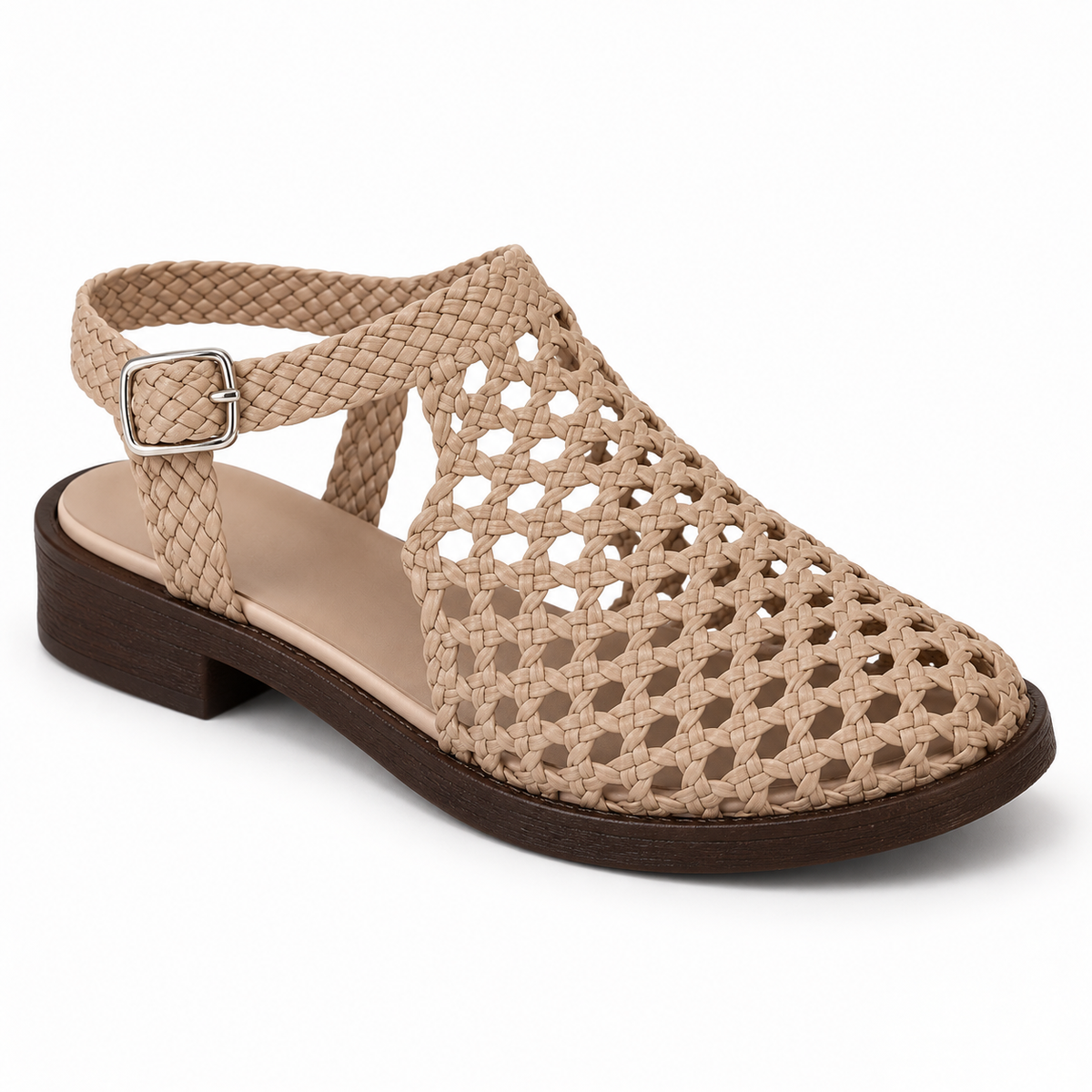 Vesba hand braided flat sandals with a 2 cm heel — Scarpe Handmade