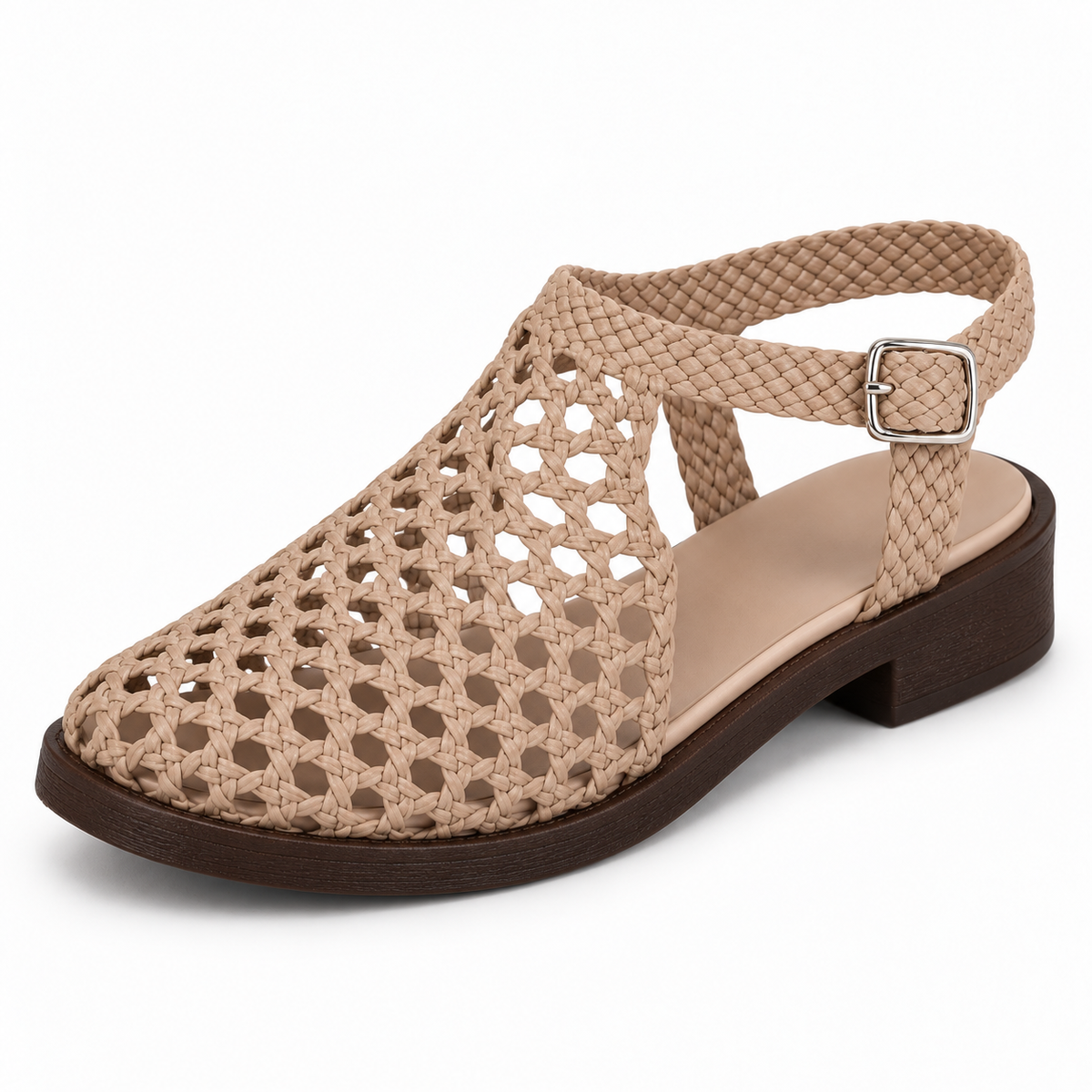 Vesba hand braided flat sandals with a 2 cm heel — Scarpe Handmade