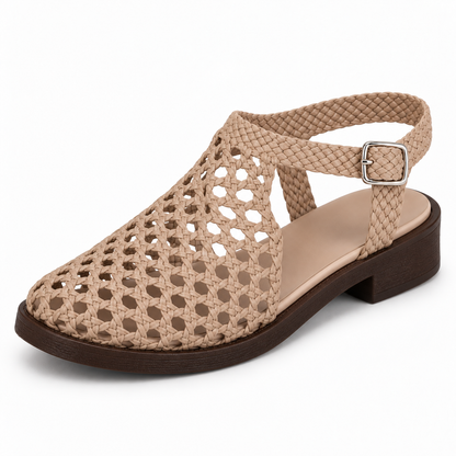 Vesba hand braided flat sandals with a 2 cm heel — Scarpe Handmade