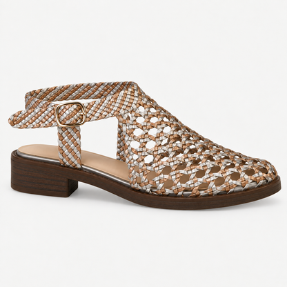 Vesba hand braided flat sandals with a 2 cm heel — Scarpe Handmade