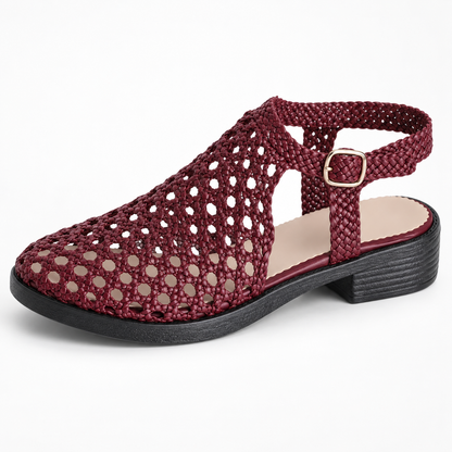 Vesba hand braided flat sandals with a 2 cm heel — Scarpe Handmade