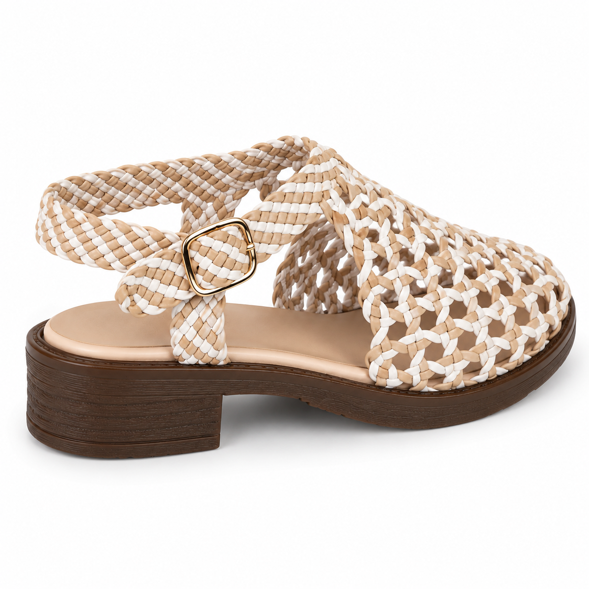 Vesba hand braided flat sandals with a 2 cm heel — Scarpe Handmade