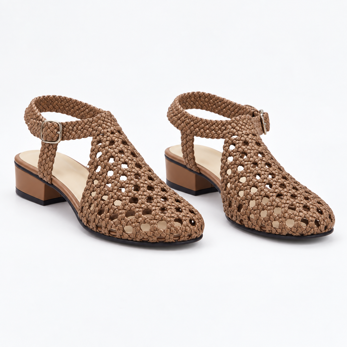Vesba hand braided sandals with a 2 cm heel, photo 6 - Scarpe Handmade