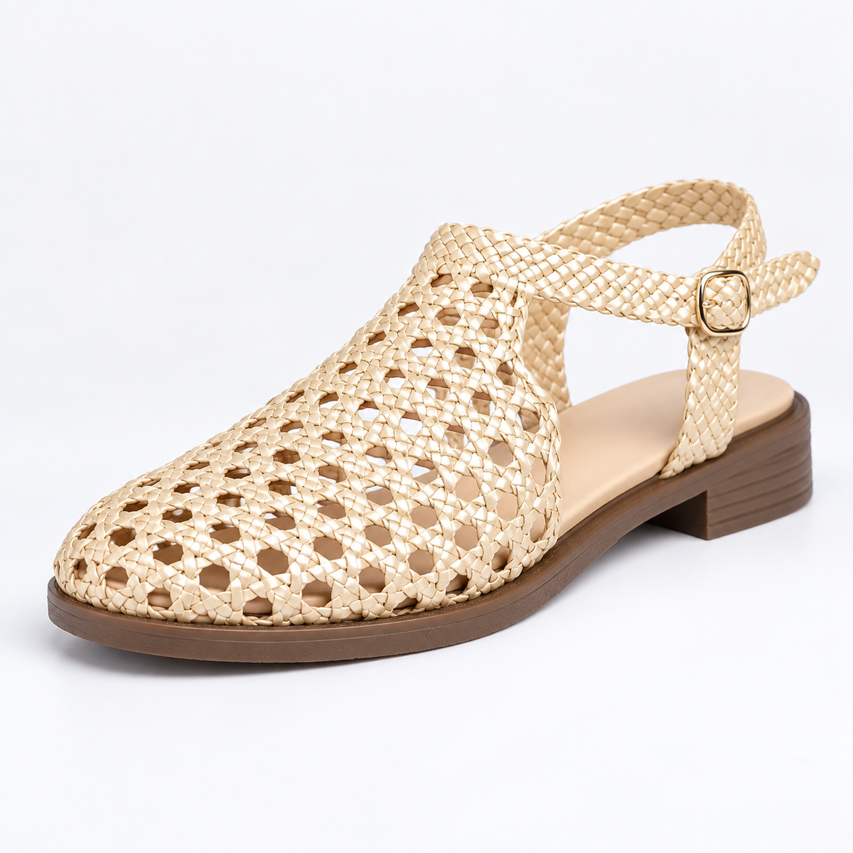 Vesba hand braided flat sandals with a 2 cm heel — Scarpe Handmade