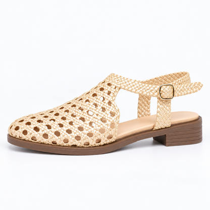 Vesba hand braided flat sandals with a 2 cm heel — Scarpe Handmade