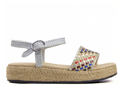 Metallic Cross‑Ankle Espadrille R415