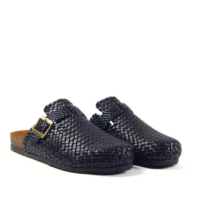 Midnight Buckle Weave Clogs R1101