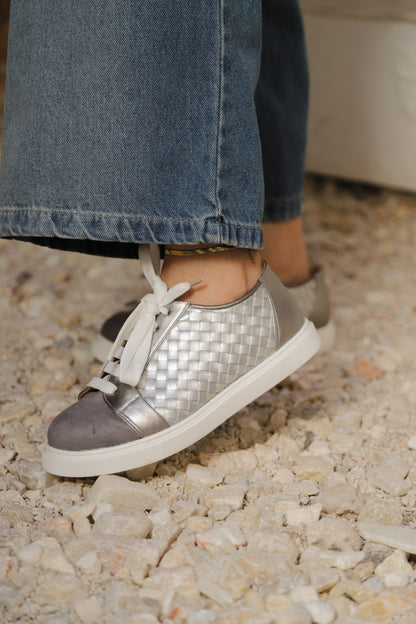 Metallic Woven Fashion Sneakers