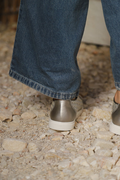 Metallic Woven Fashion Sneakers