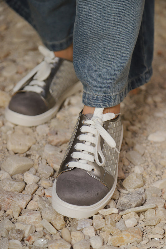 Metallic Woven Fashion Sneakers